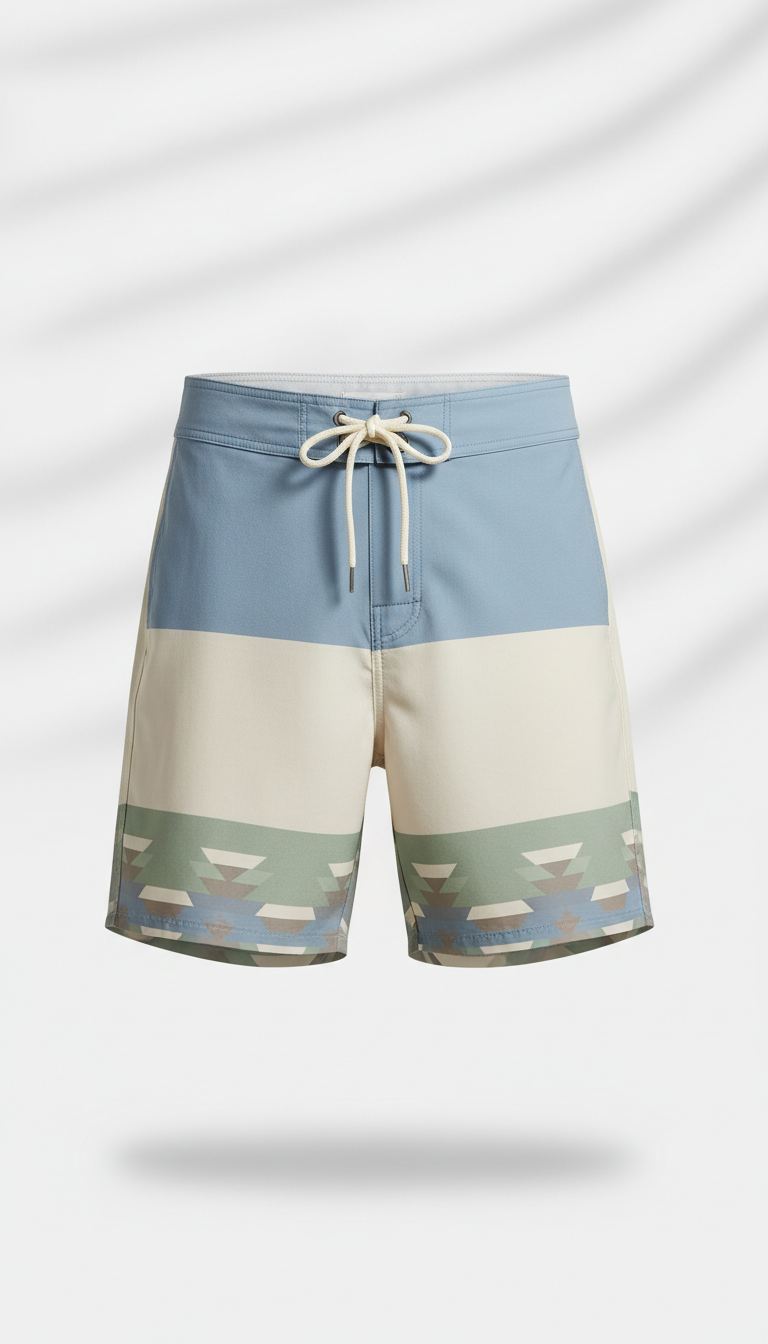 Relaxed-fit board shorts with stretch waistband